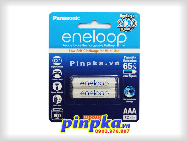Pin sạc AAA Panasonic Eneloop 800 mAh BK-4MCCE/2BT (vỉ 2 viên)